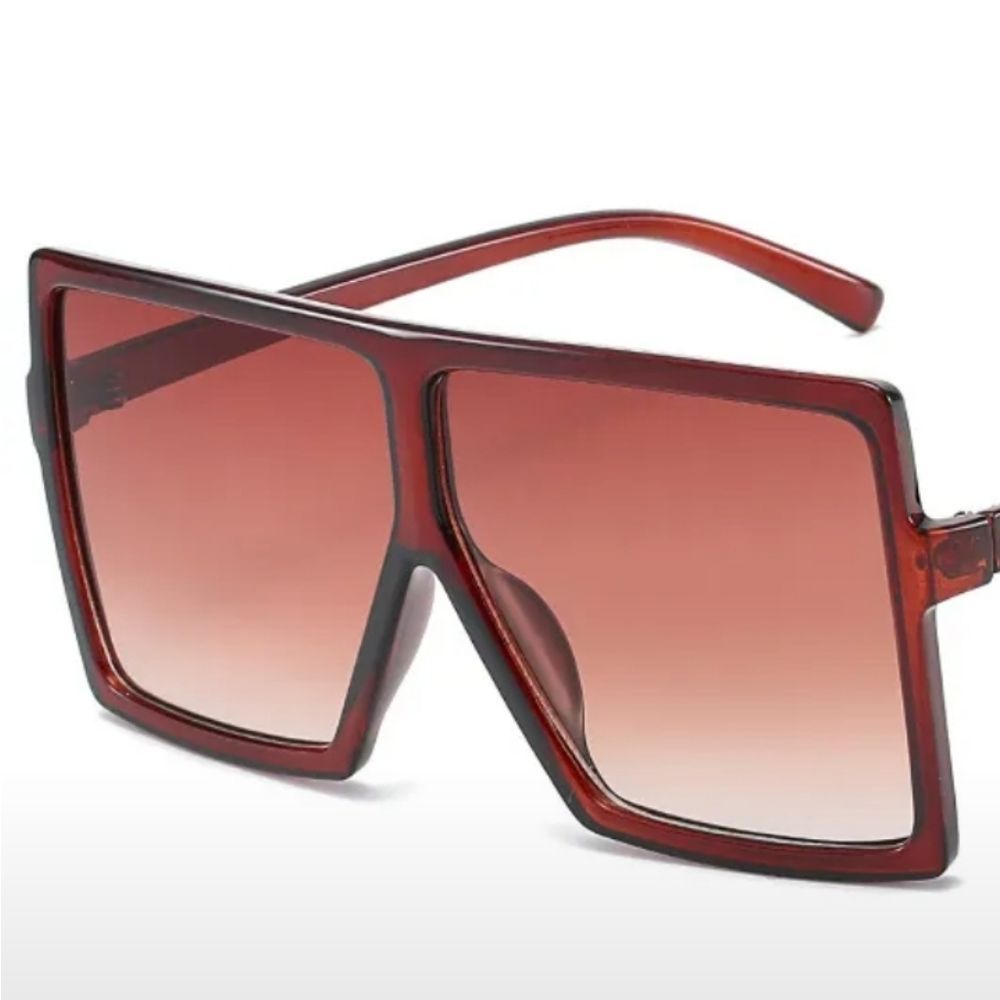 Brown Square Oversized Sunglasses